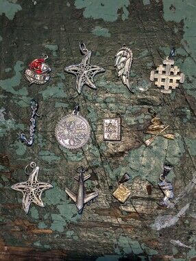 Lot Of 12 Silver Charms Most Marked Sterling Or 925 - Charm Bracelet - Pendant
